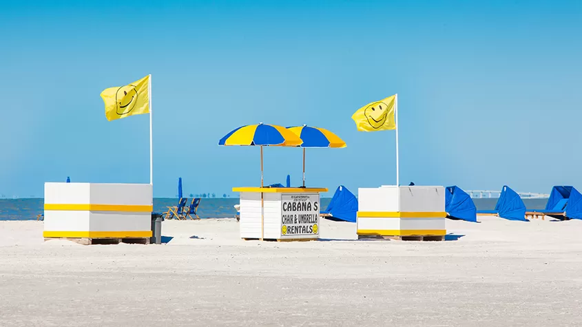 Umbrella and beach chair rentals from Mid Island Water Sports