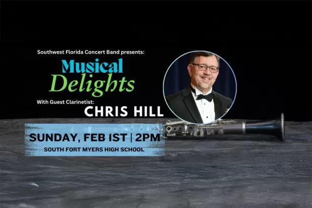 Chris Hill performs with the SW Florida Concert Band on Feb. 1, 2026
