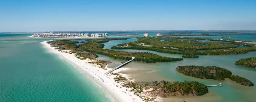 Lovers Key State Park Shoreline and Intercoastal from Above